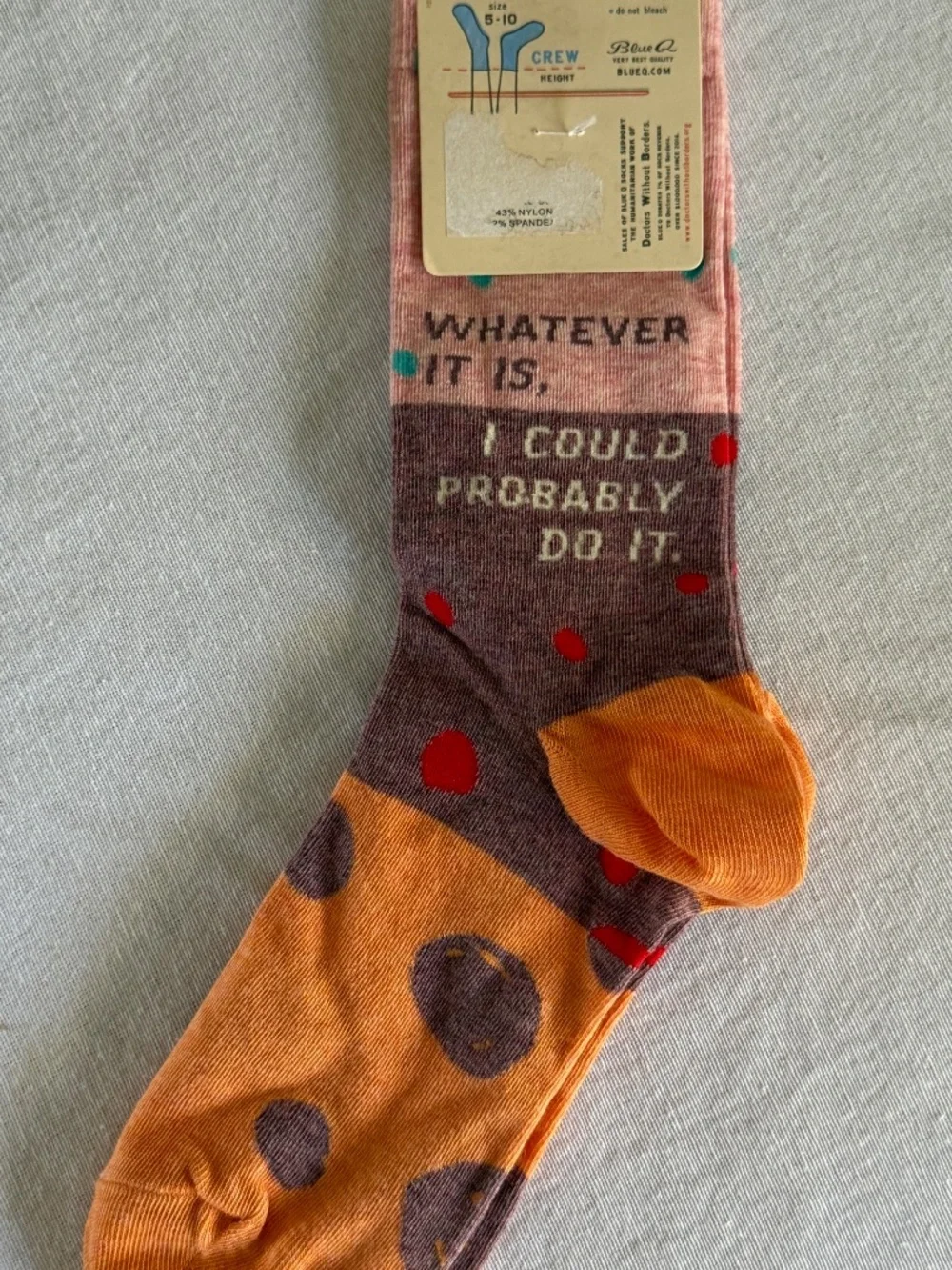 Blue Q Women's Novelty Crew Socks - Size 5-10 - NWT